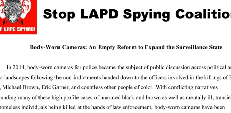 Body-Worn Cameras: An Empty Reform to Expand the Surveillance State