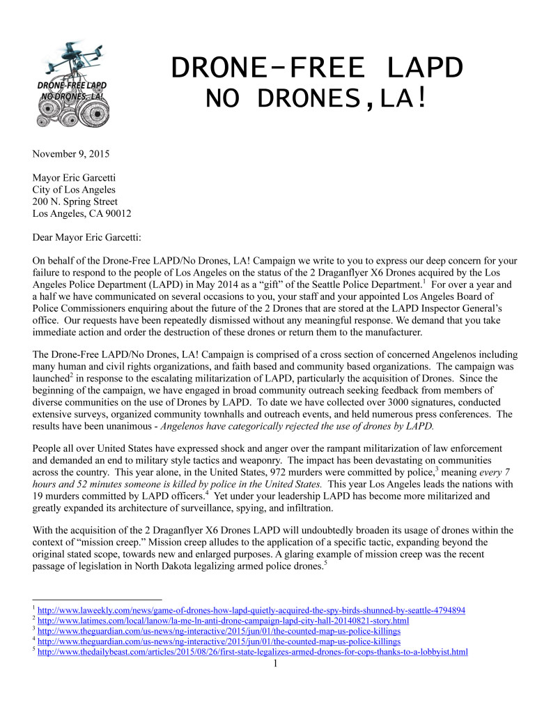Endorsement Letter No Drones