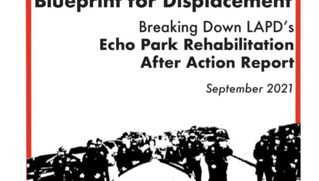 screenshot of the report cover with cops standing in front of a tent.