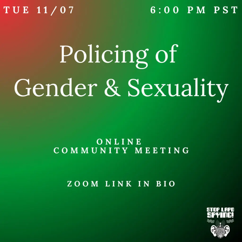 Gender and Sexuality - Stop LAPD Spying Coalition